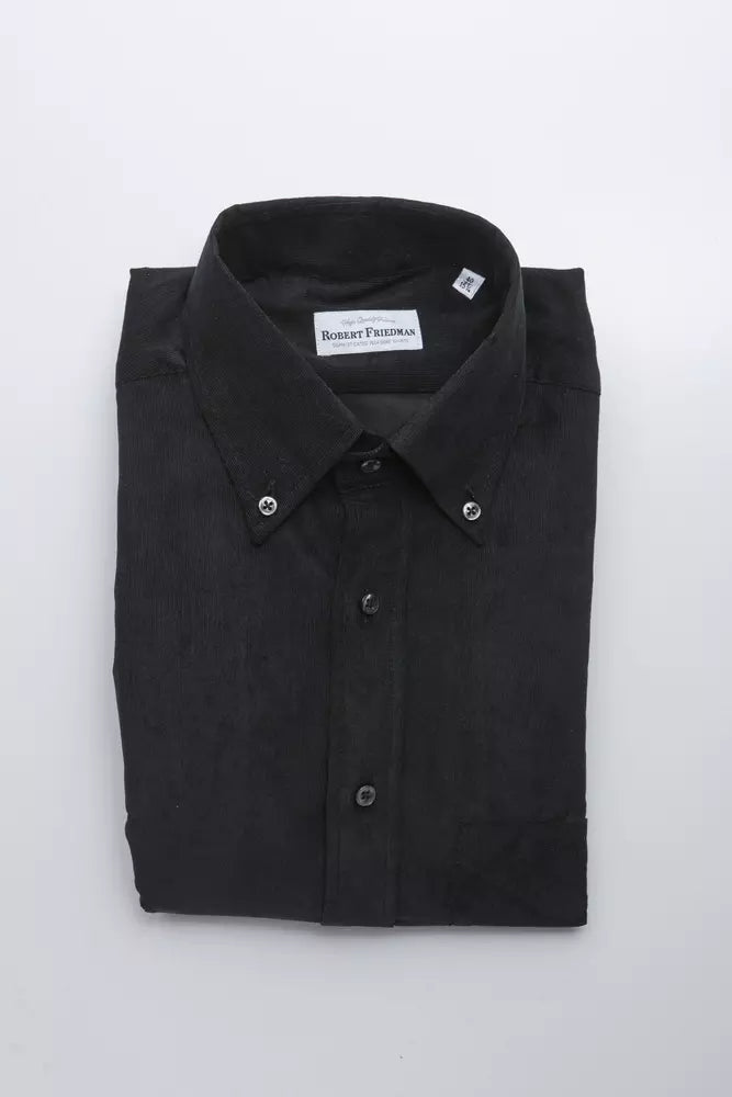 Black Cotton Men's Shirt