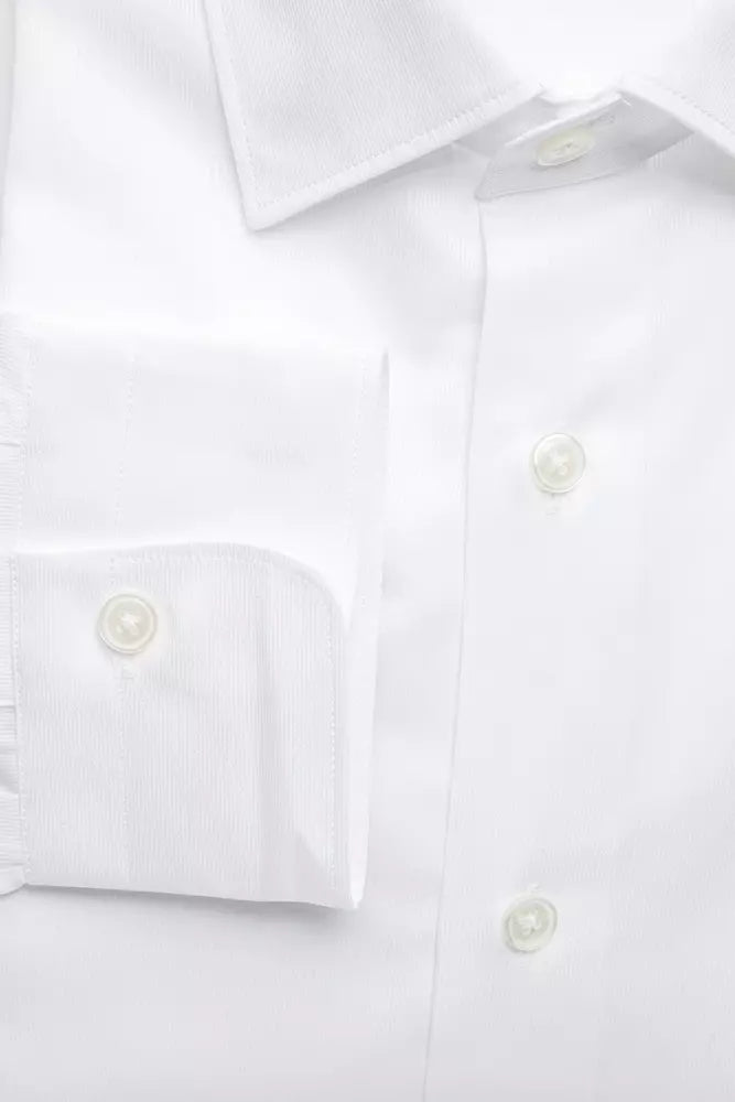 White Cotton Men Shirt