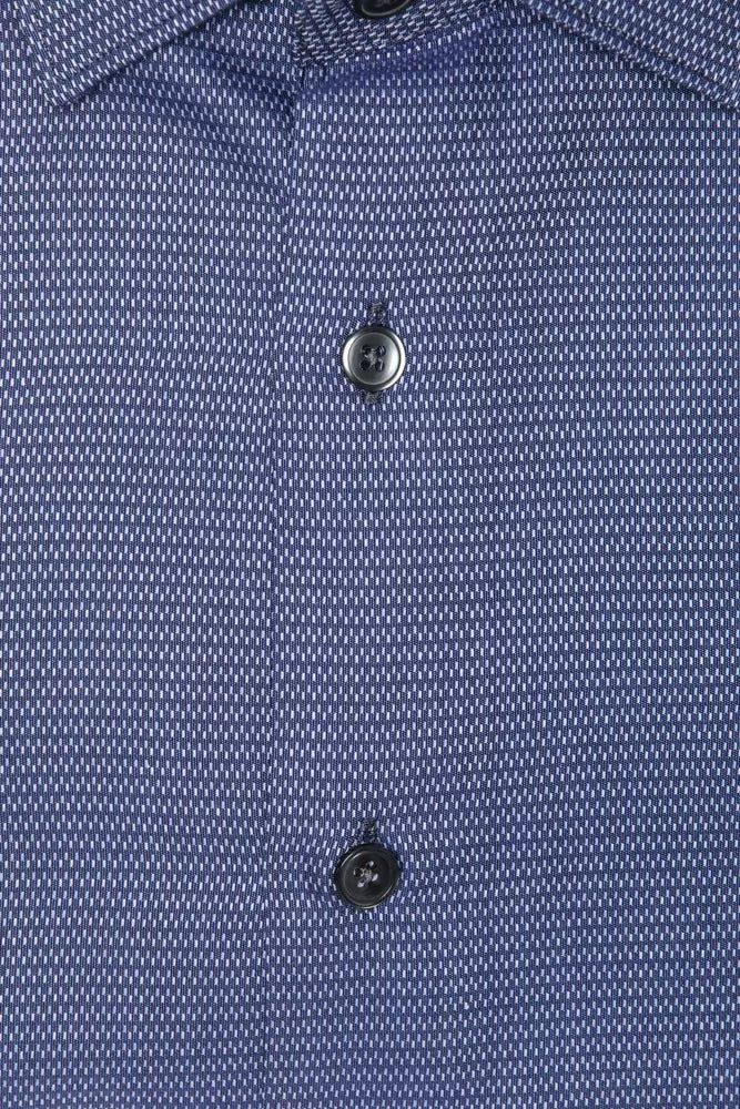 Blue Cotton Men Shirt