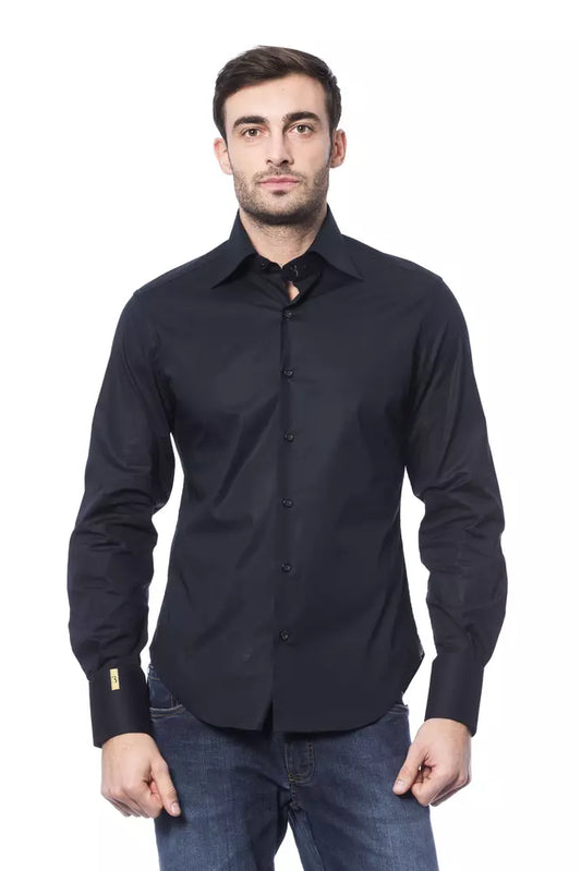 Blue Cotton Men Shirt