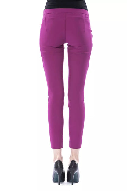 Purple Polyester Women Pants