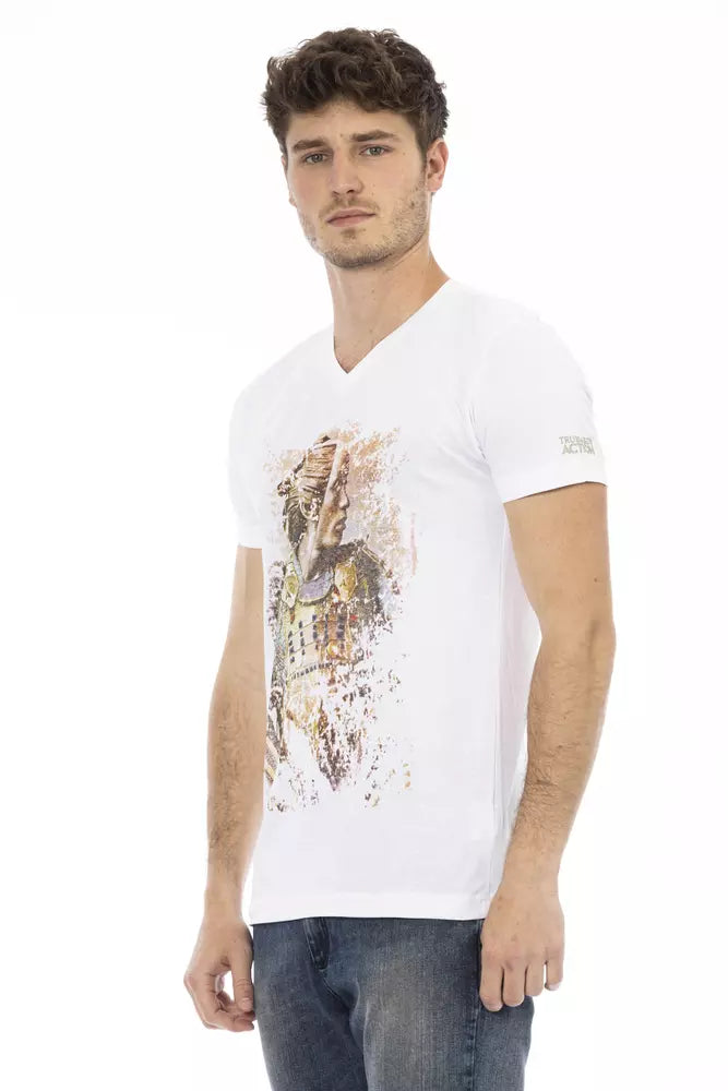 White Cotton Men T-Shirt