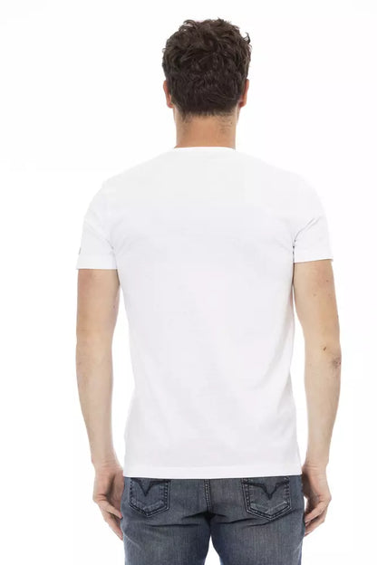 White Cotton Men T-Shirt