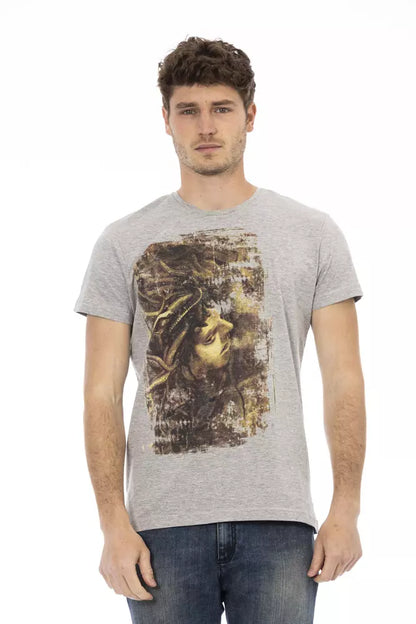 Gray Cotton Men T-Shirt