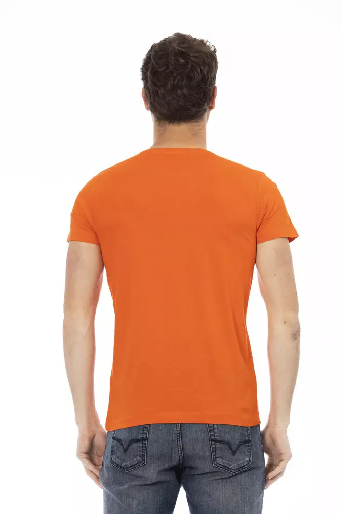 Orange Cotton Men T-Shirt