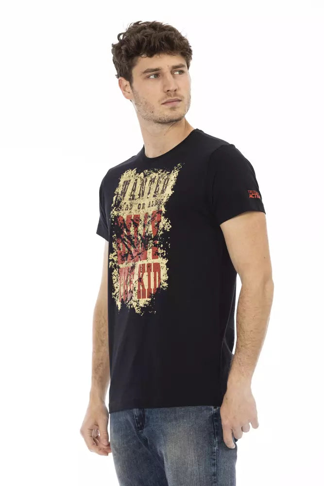 Black Cotton Men T-Shirt