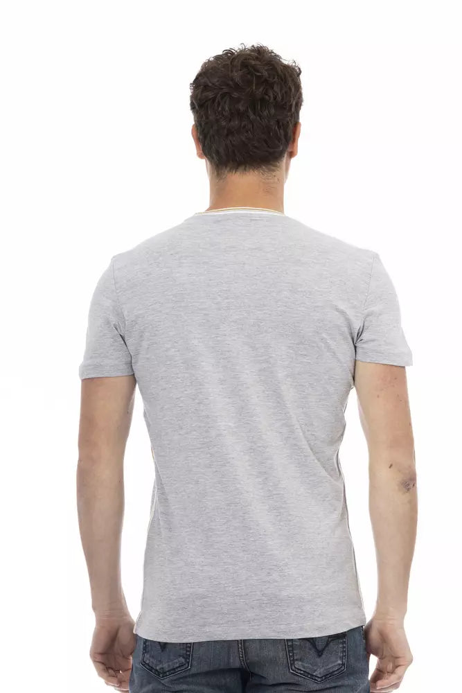 Gray Cotton Men T-Shirt