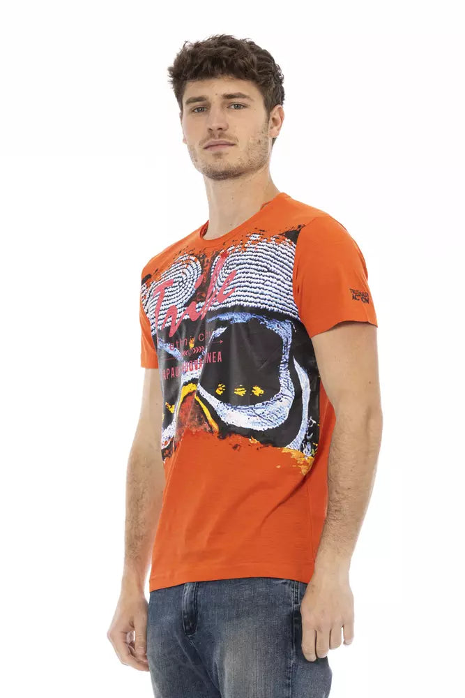 Orange Cotton Men T-Shirt