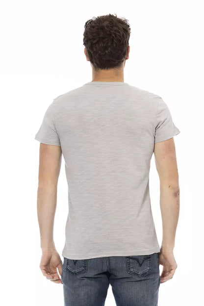 Gray Cotton Men T-Shirt