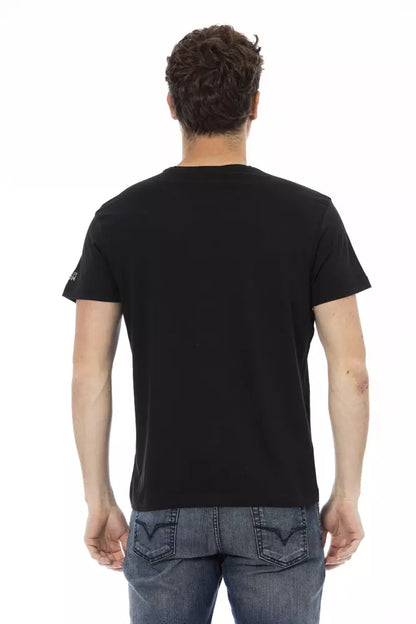 Black Cotton Men T-Shirt