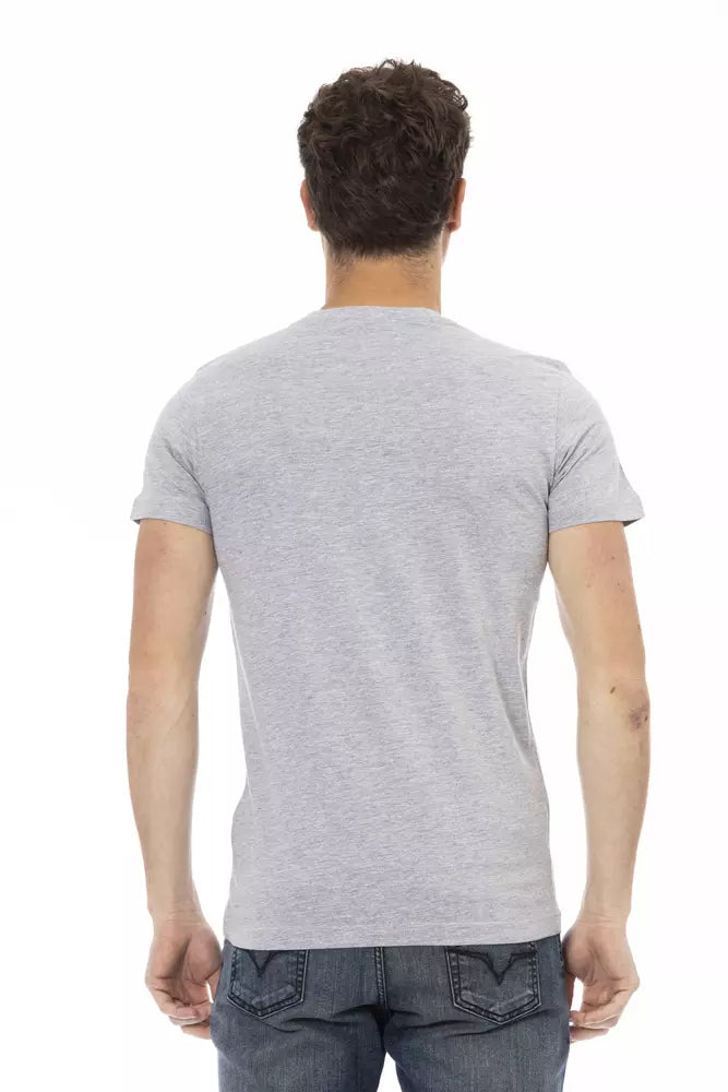 Gray Cotton Men T-Shirt