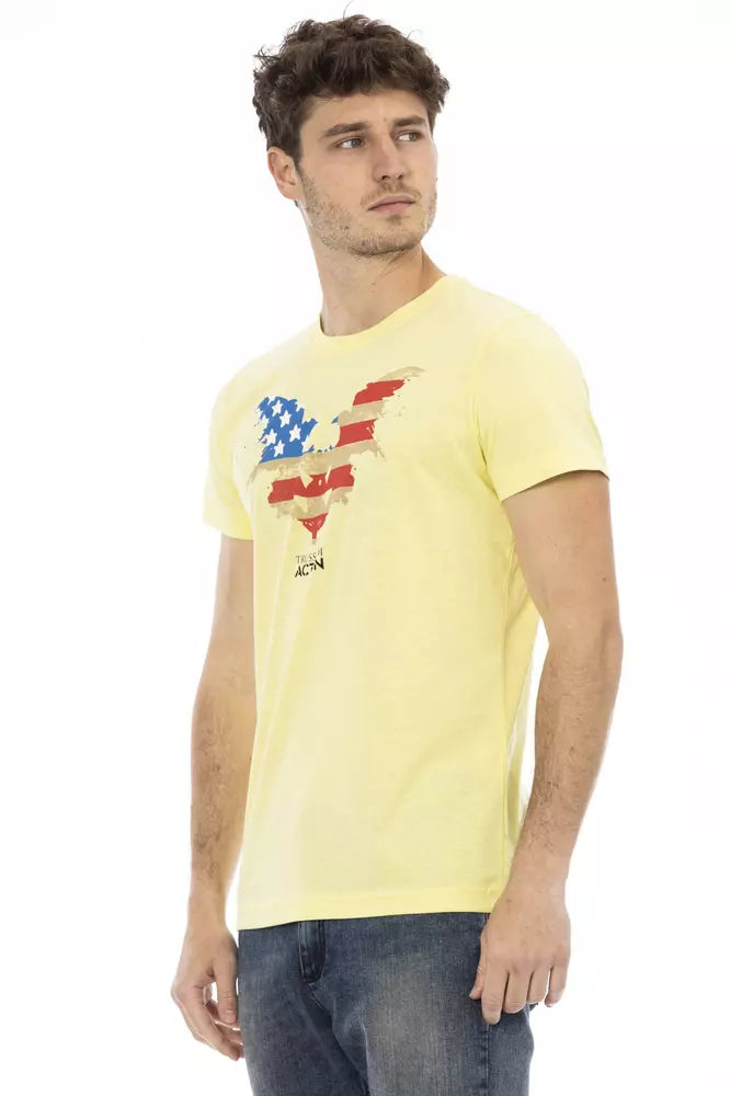 Yellow Cotton Men T-Shirt