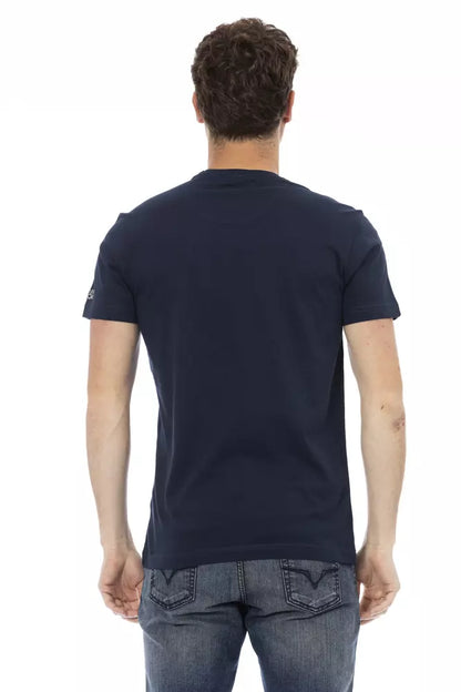 Blue Cotton Men T-Shirt