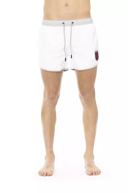 White Polyester Men Swim Short