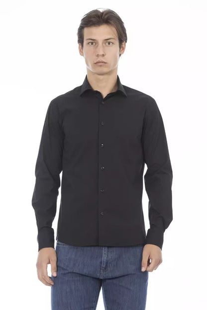 Black Cotton Men Shirt