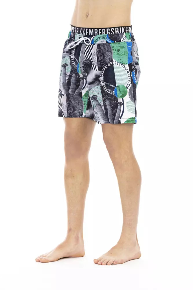 Multicolor Polyester Men Swim Short