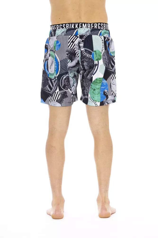 Multicolor Polyester Men Swim Short