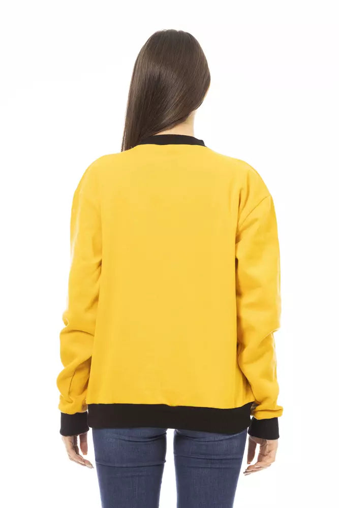 Yellow Cotton Women Sweater