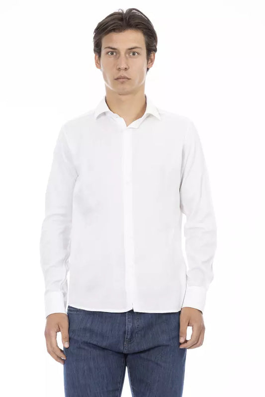 White Cotton Men Shirt