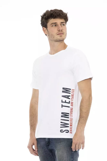 White Cotton Men T-Shirt