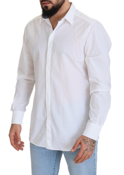 Elegance Reimagined White Cotton Dress Shirt