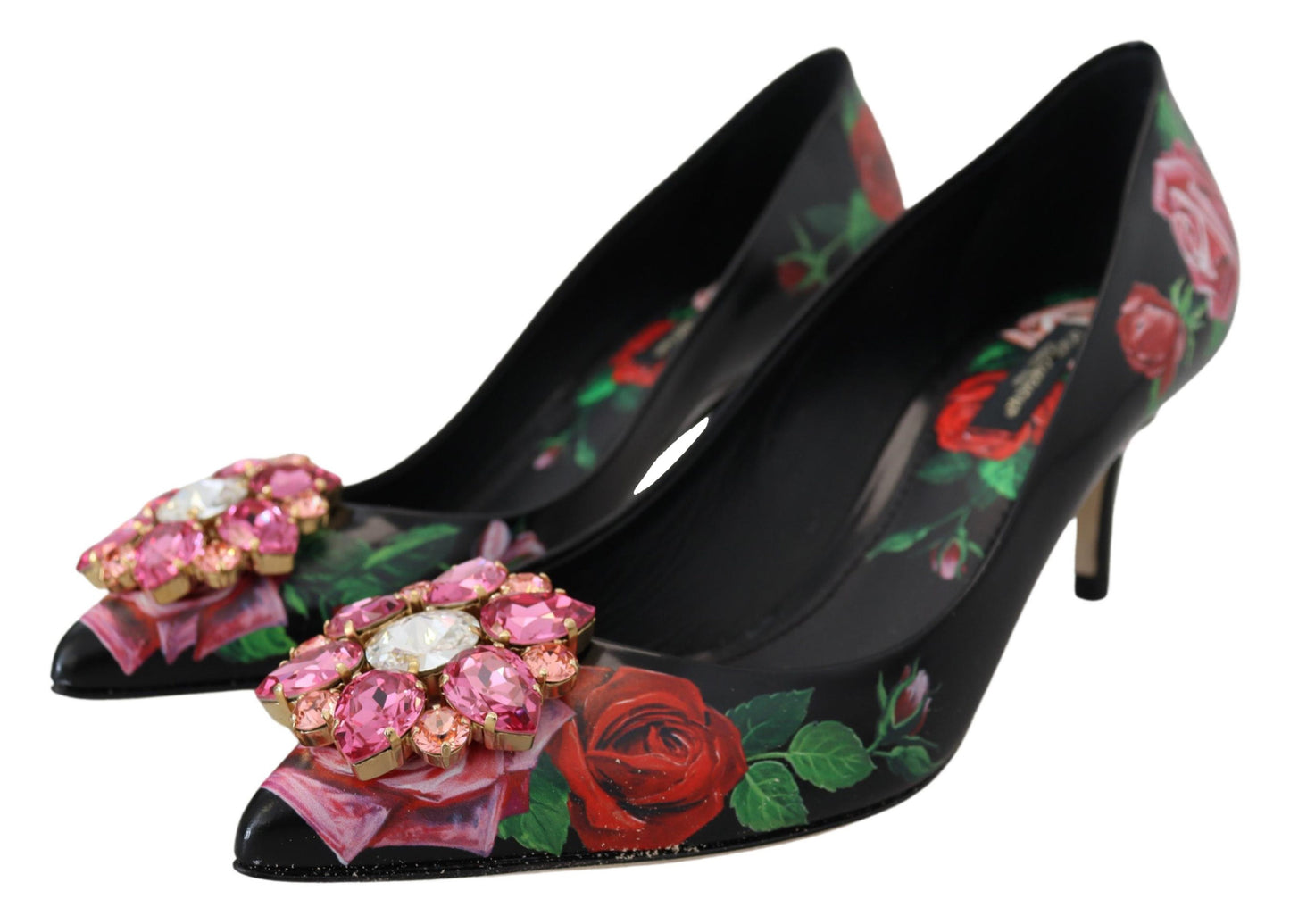 Elegant Floral Crystal Pumps