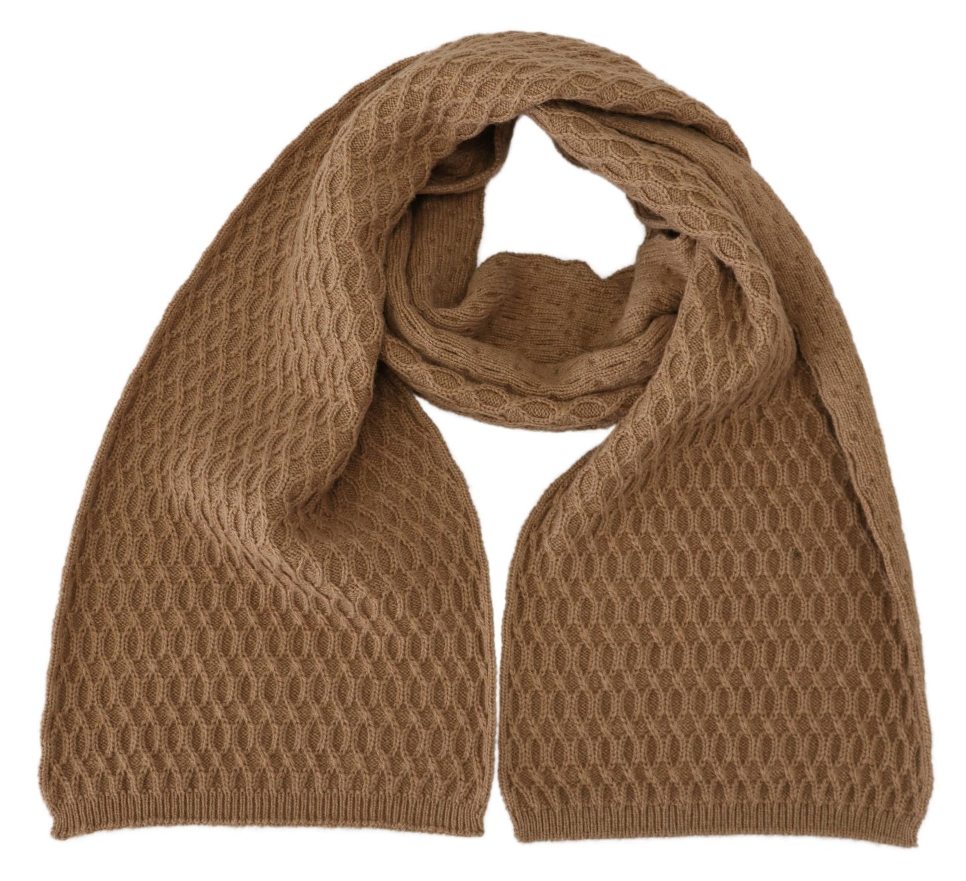 Elegant Dark Brown Knitted Scarf