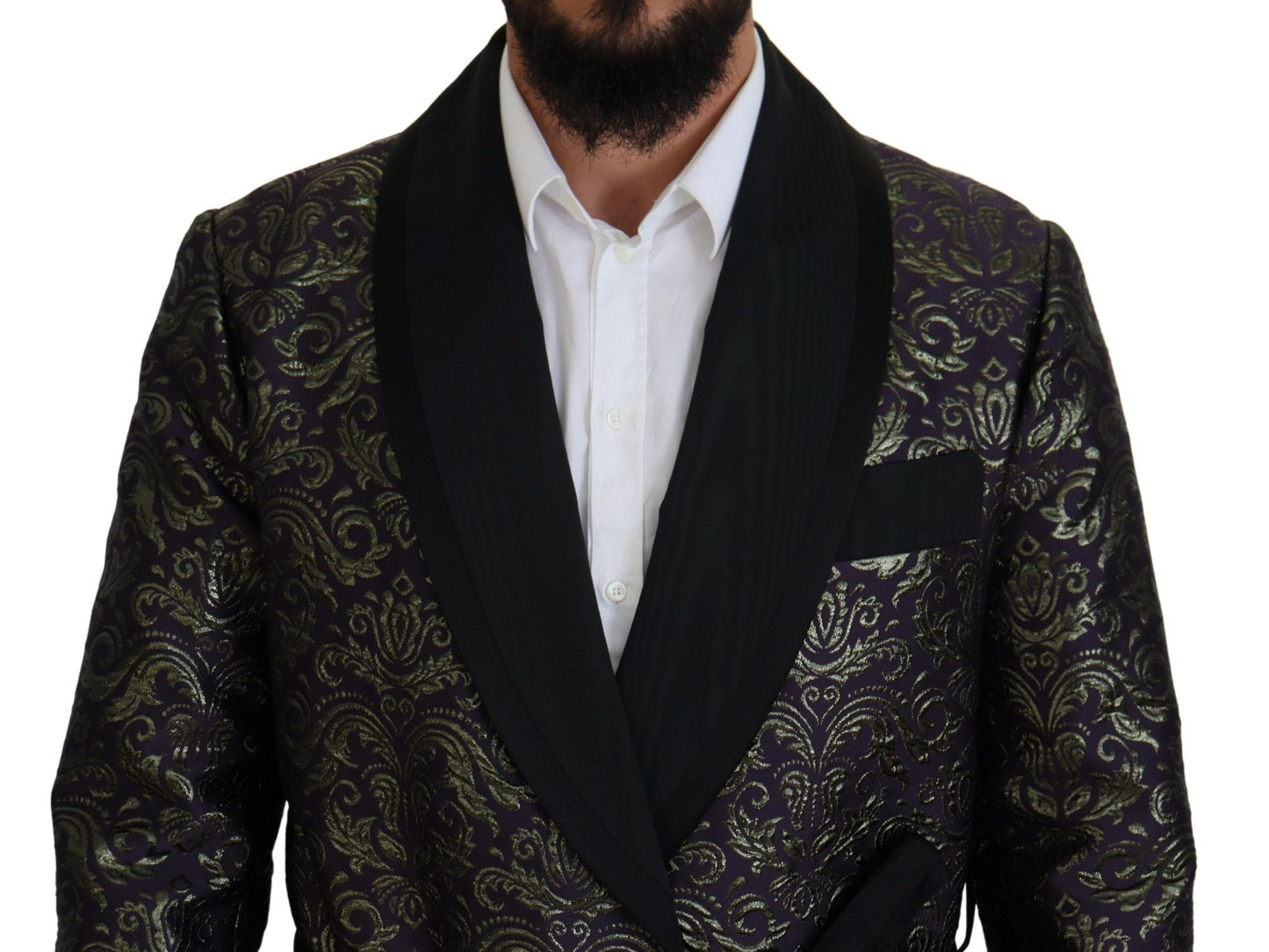 Gold Jacquard Robe Jacket