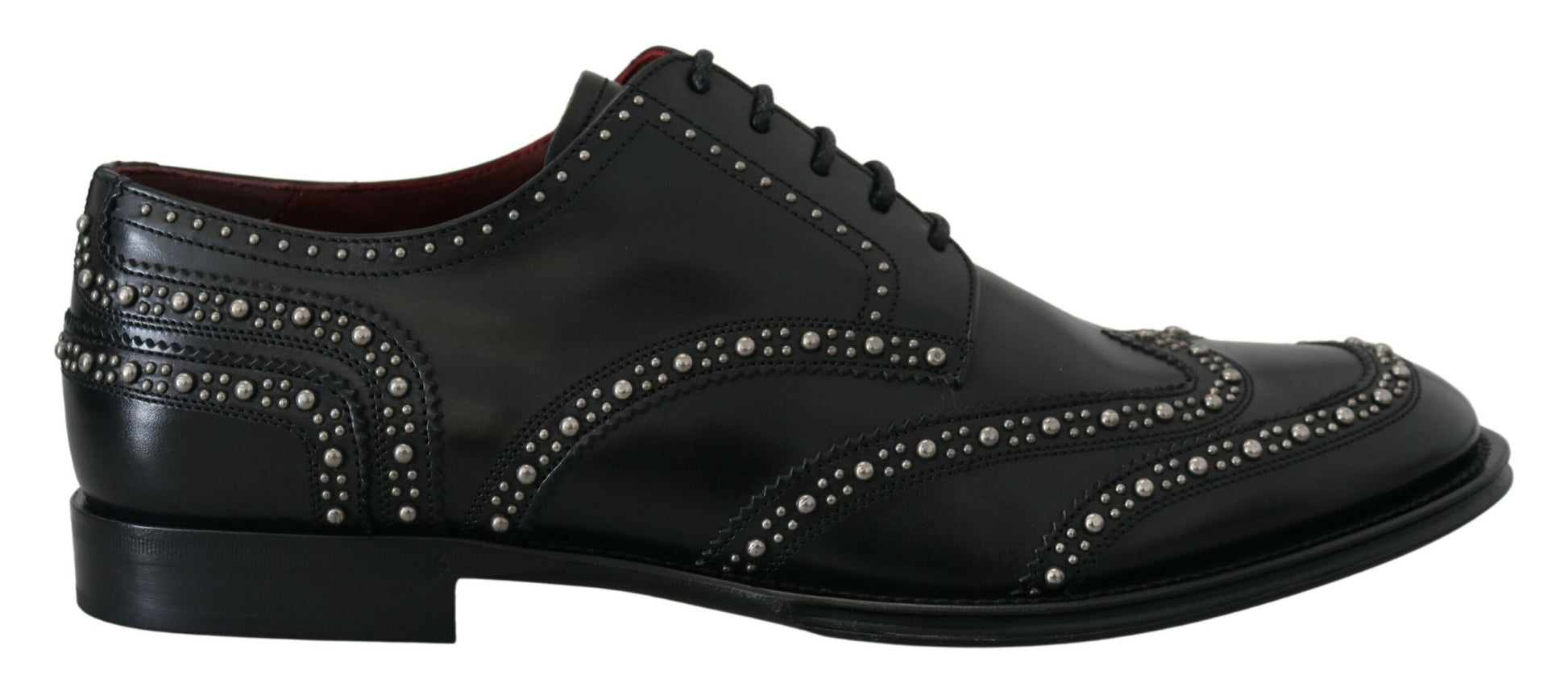 Elegant Studded Black Derby Shoes