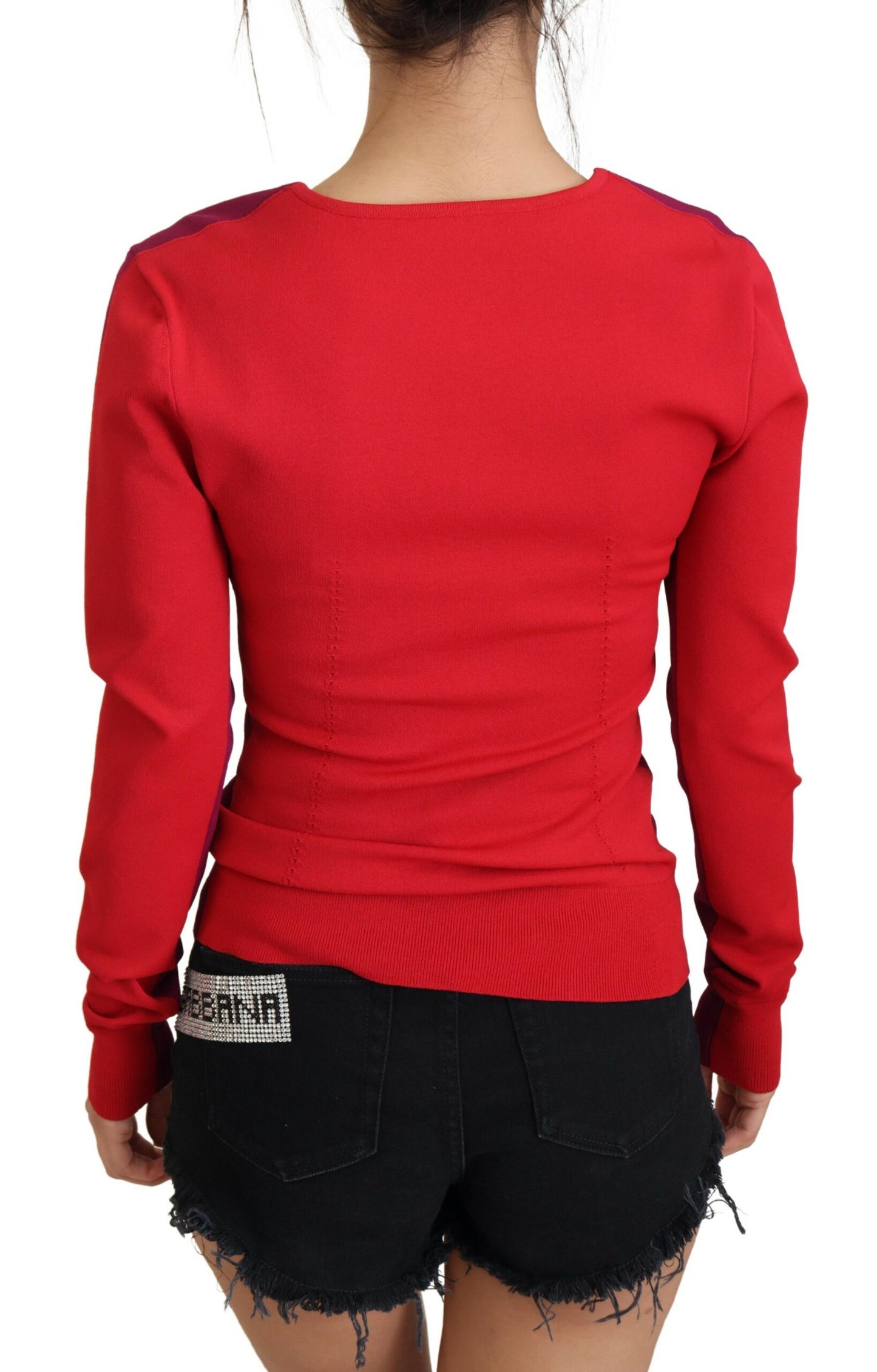 Multicolor Square Neck Pullover Sweater