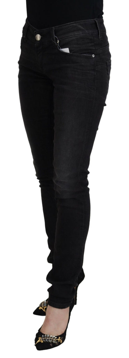 Chic Black Low Waist Straight Leg Jeans