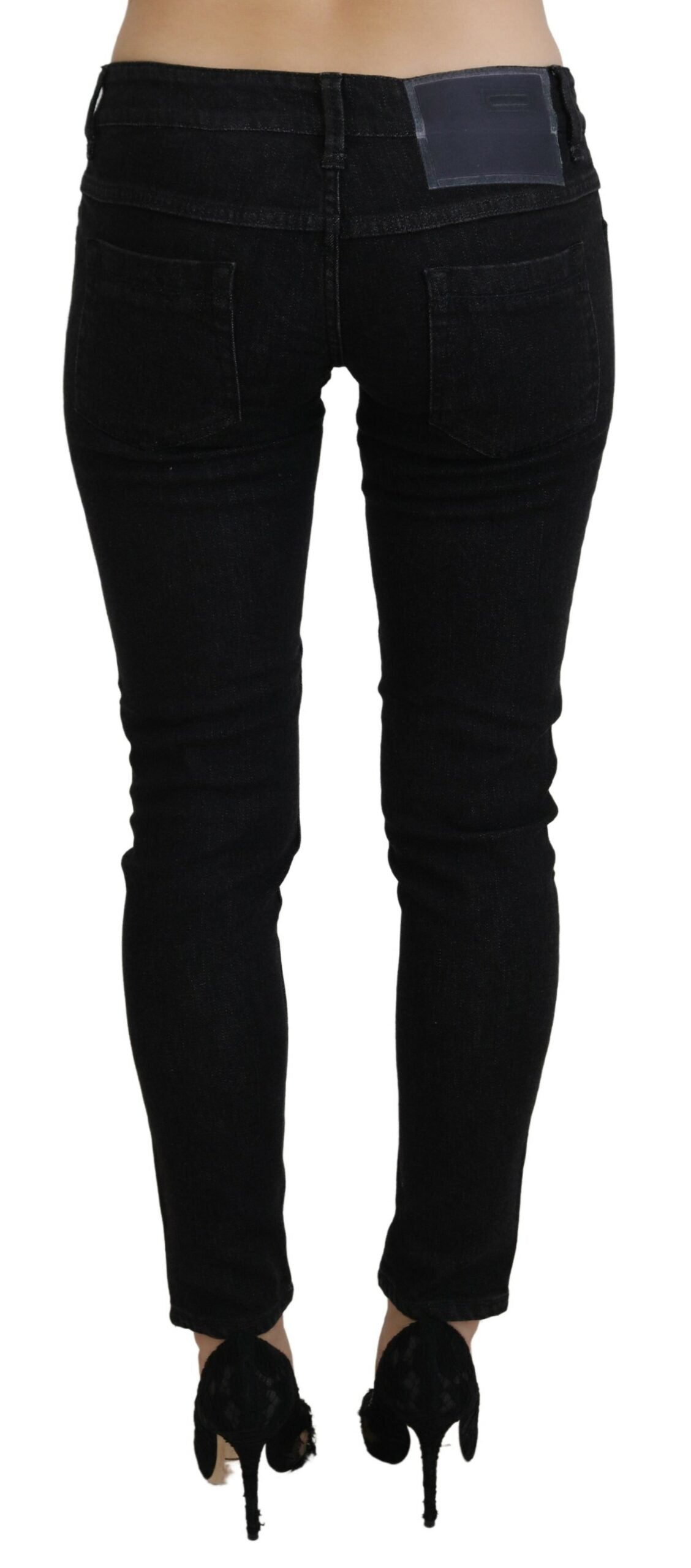 Sleek Cotton Slim Fit Denim In Black