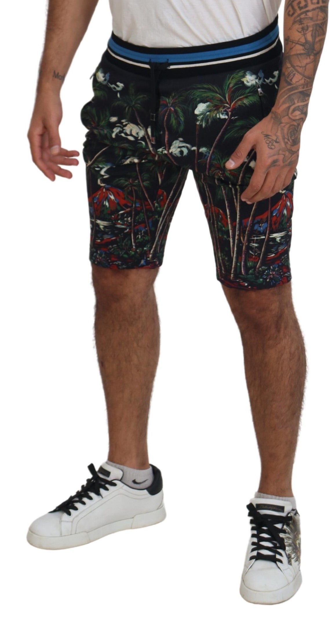 Volcano Print Casual Knee-Length Shorts