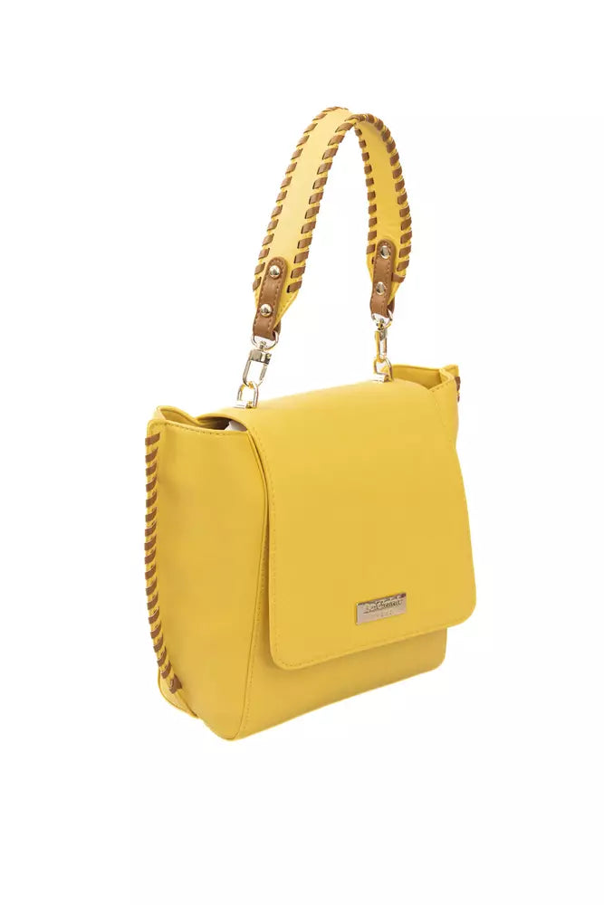 Yellow Polyurethane Women Crossbody