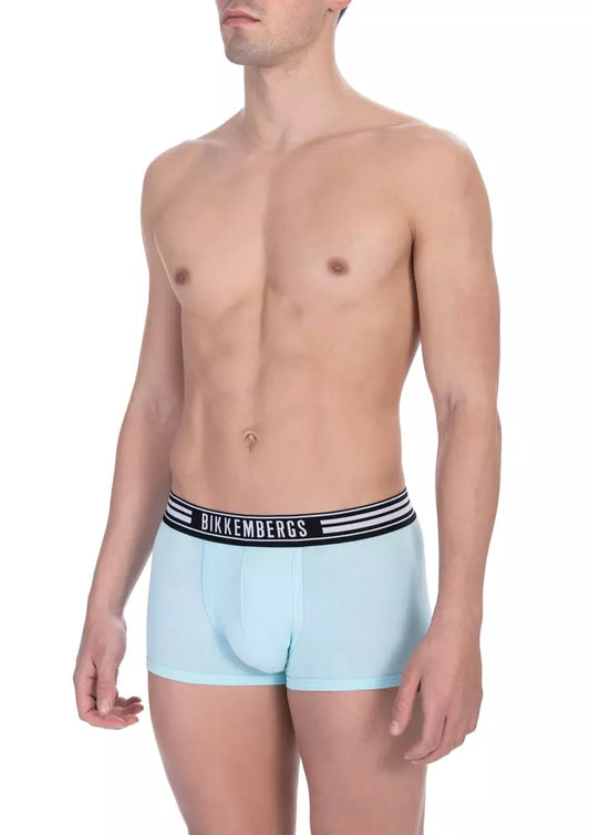 Light Blue Cotton Men Underwear Trunk Pair