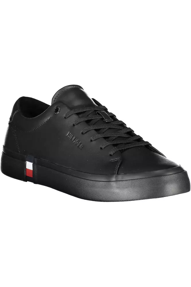 Black Leather Men Sneaker