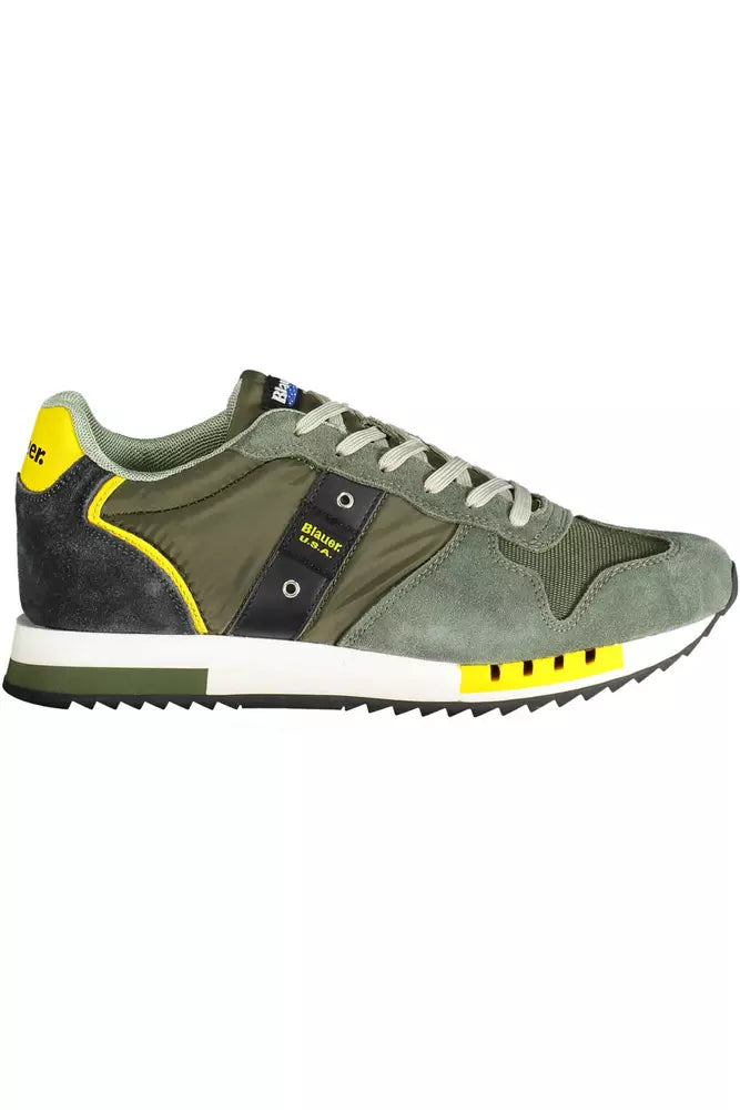 Green Leather Men Sneaker