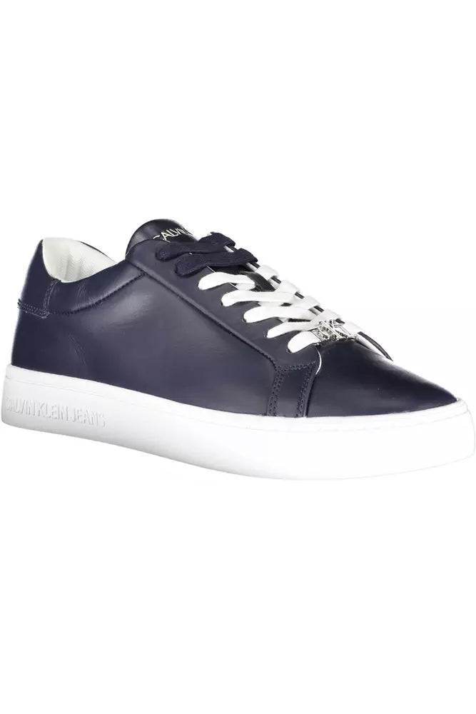 Blue Leather Men Sneaker