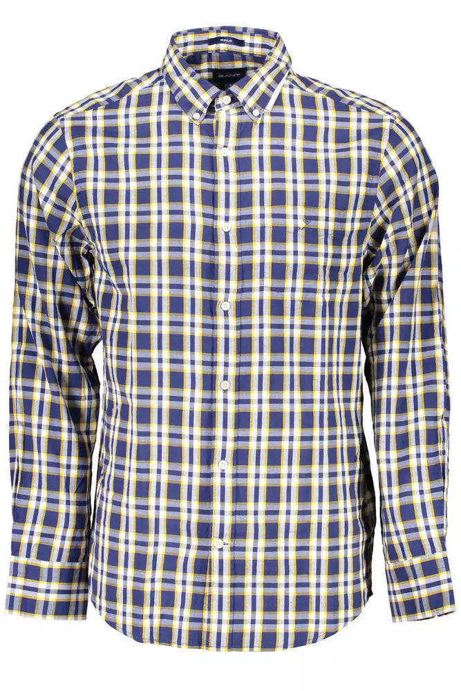 Blue Cotton Men Shirt