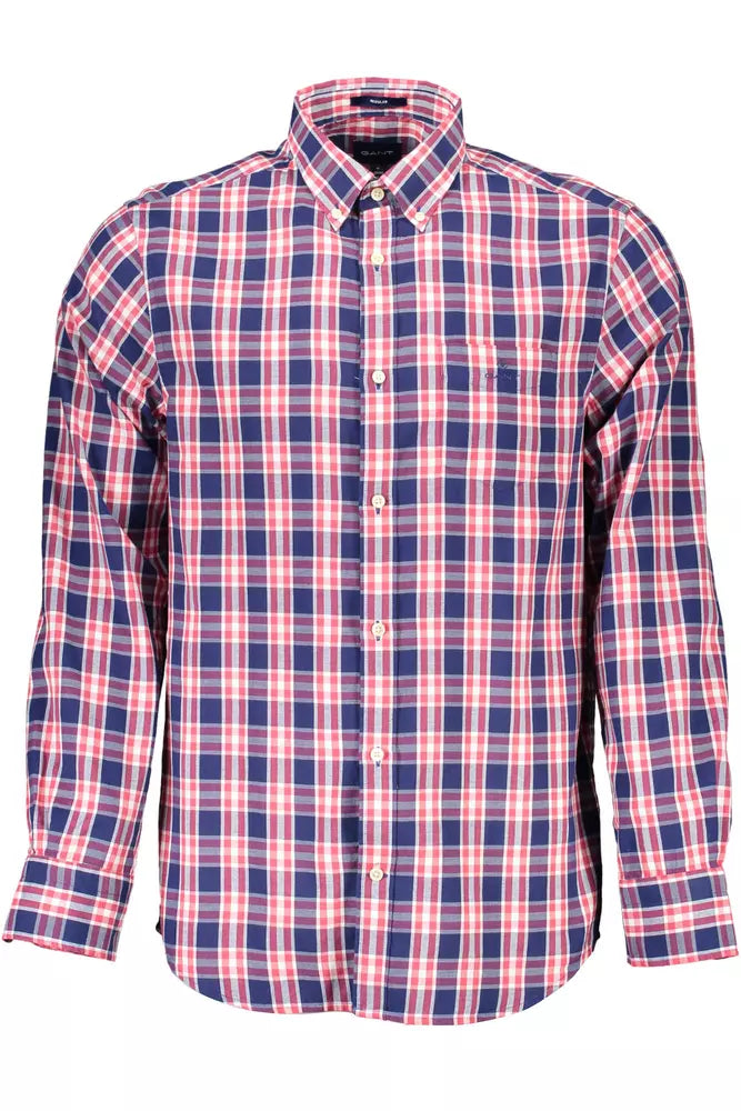 Blue Cotton Men Shirt