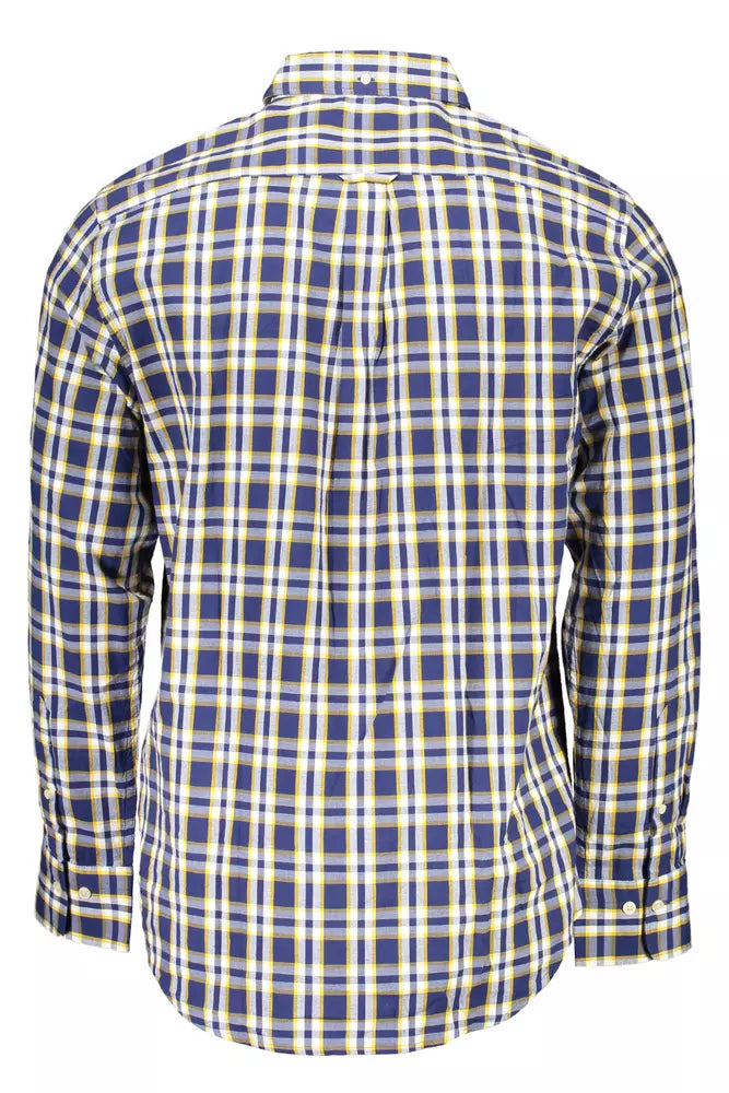 Blue Cotton Men Shirt