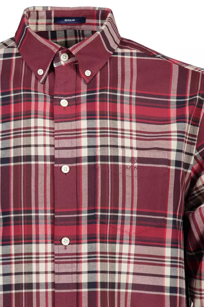 Red Cotton Men Shirt