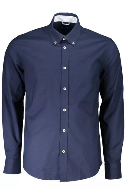 Blue Cotton Men Shirt