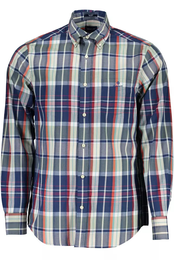 Green Cotton Men Shirt