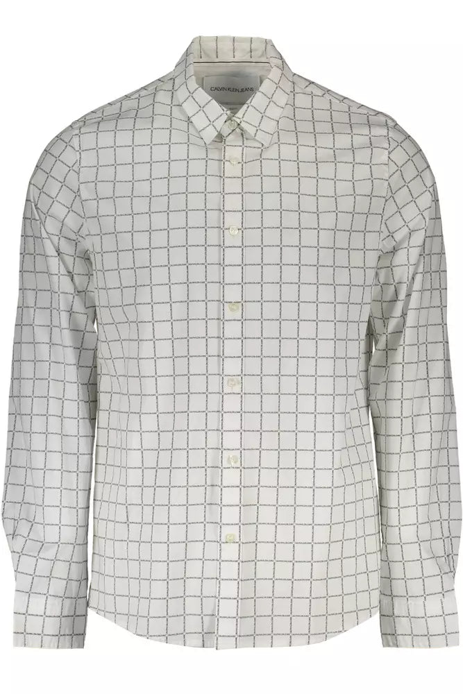 White Cotton Men Shirt