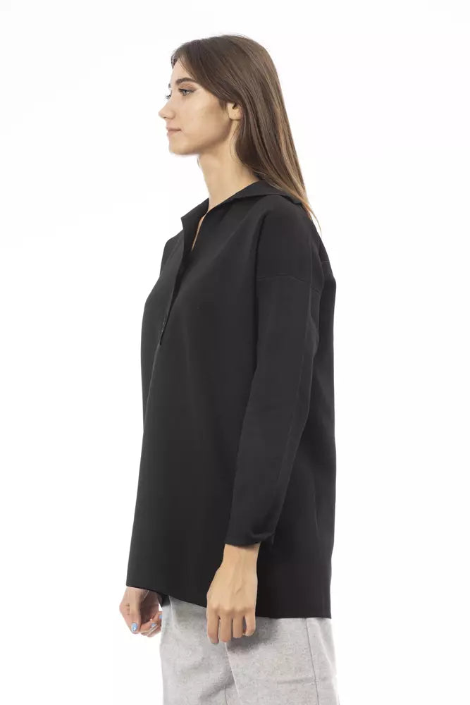 Black Polypropylene Women Sweater