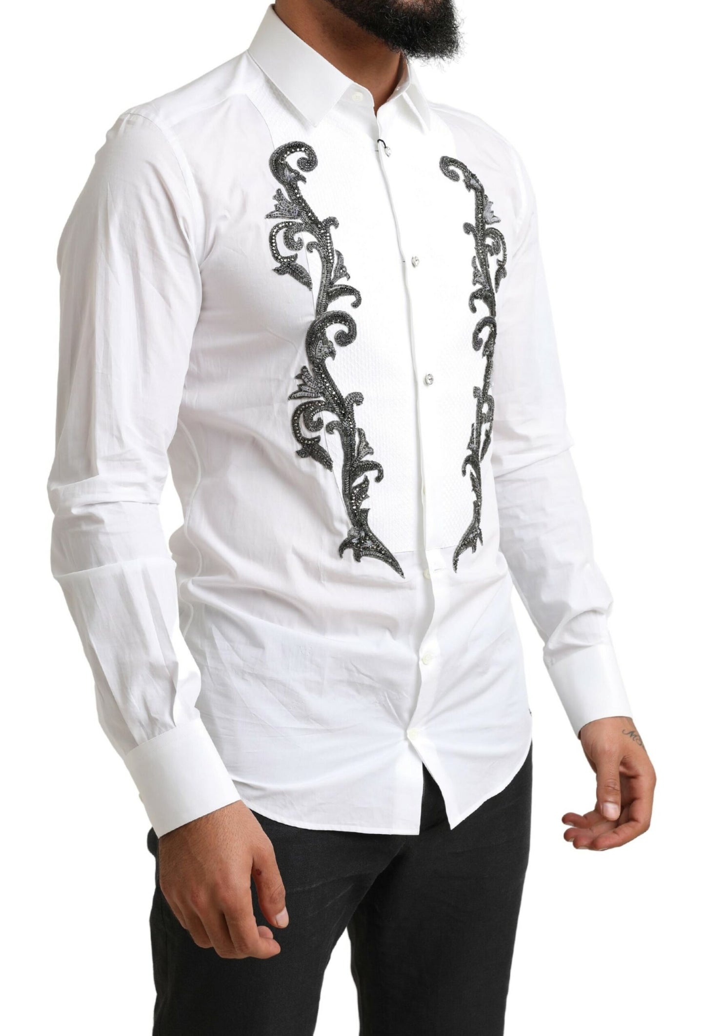 Italian Designer Slim Fit Tuxedo Shirt