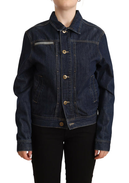 Chic Dark Blue Denim Jacket