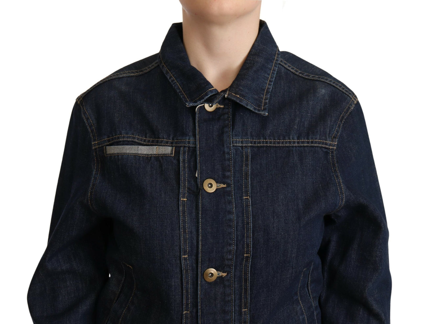 Chic Dark Blue Denim Jacket