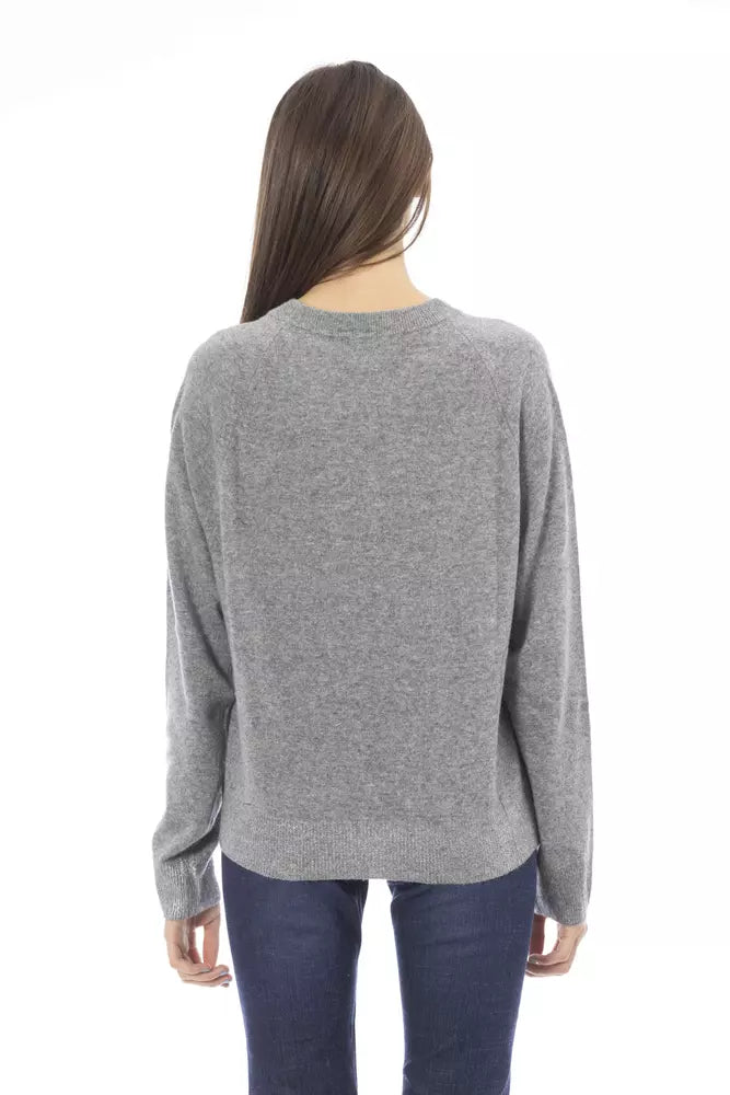 Gray Wool Women Sweater